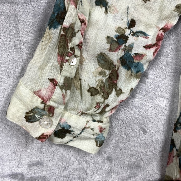 J. Jill Floral Popover Tunic Top Size M Tall Lightweight - Picture 5 of 8